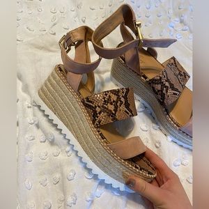 Crown Vintage Snake Skin Platform Sandals
